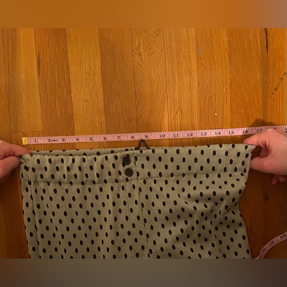 Vintage Polkadot Elastic Waist High waisted Bellbottom 70s Pants XS/XXS - Picture 5 of 10